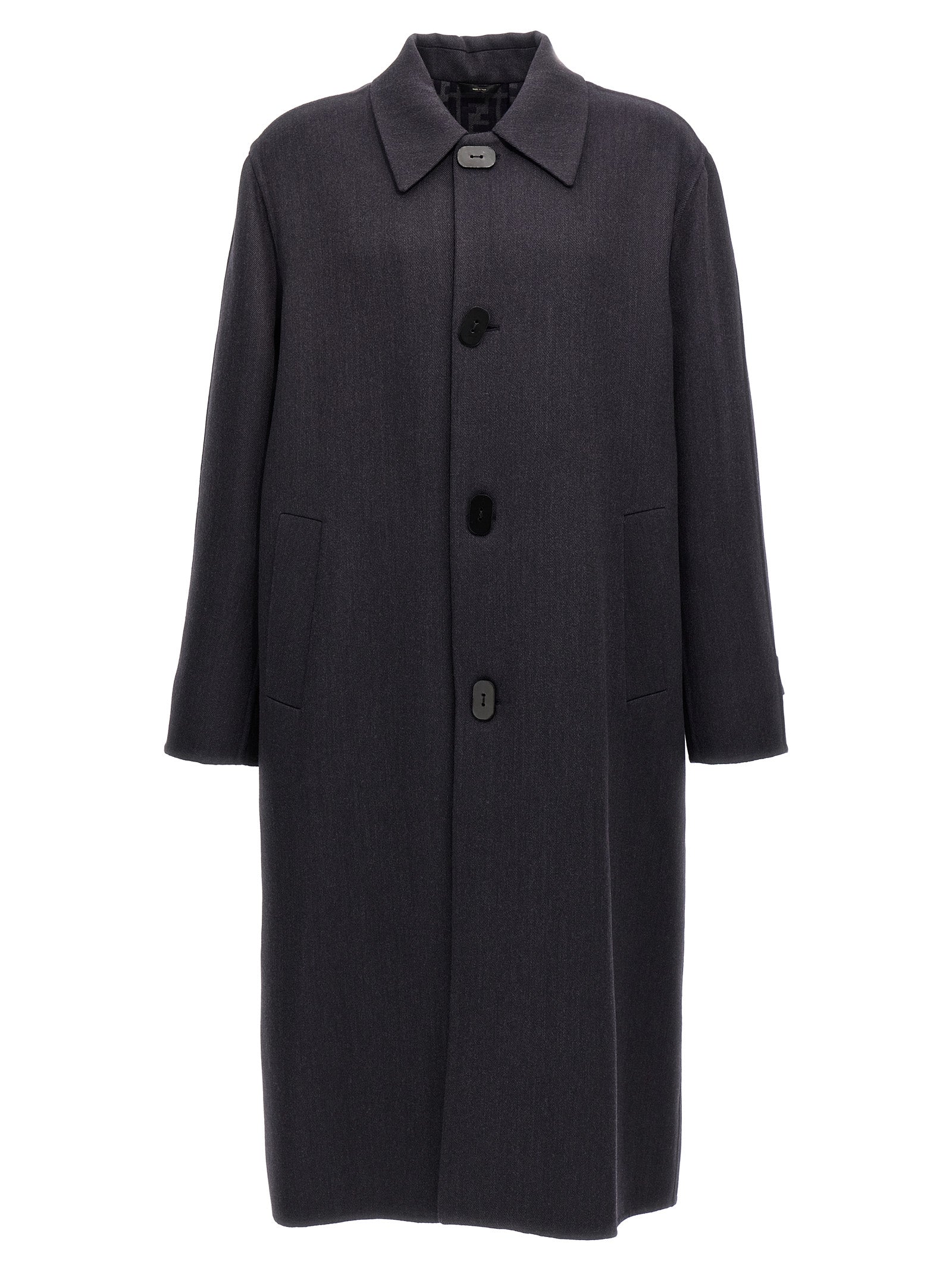 Fendi Blue Virgin Wool Coat