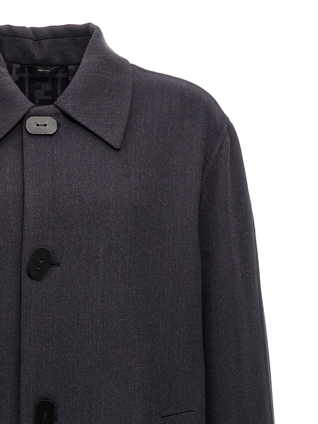 Fendi Blue Virgin Wool Coat