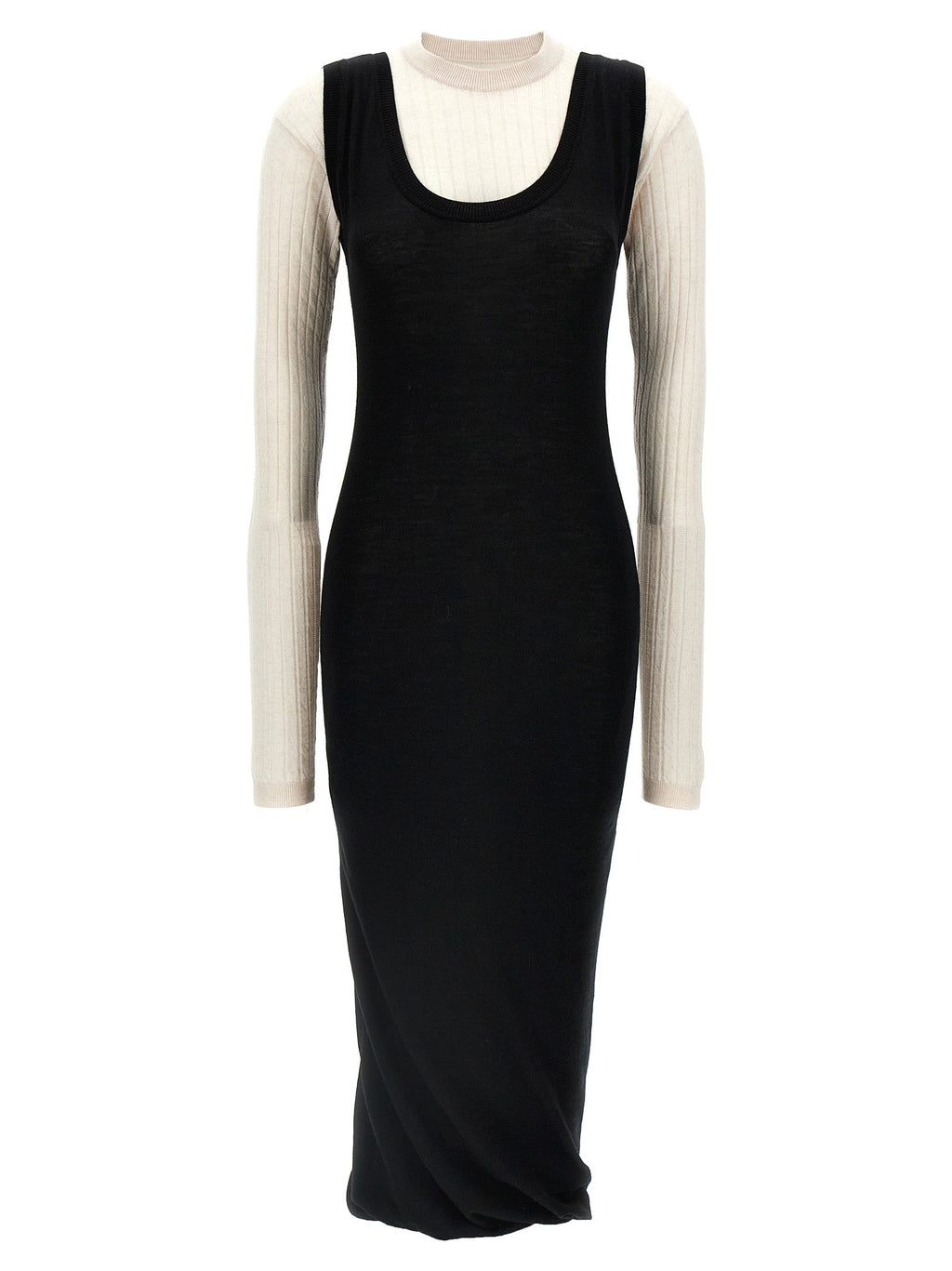 Marni Bicolor Wool Midi Dress