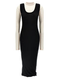 Marni Bicolor Wool Midi Dress