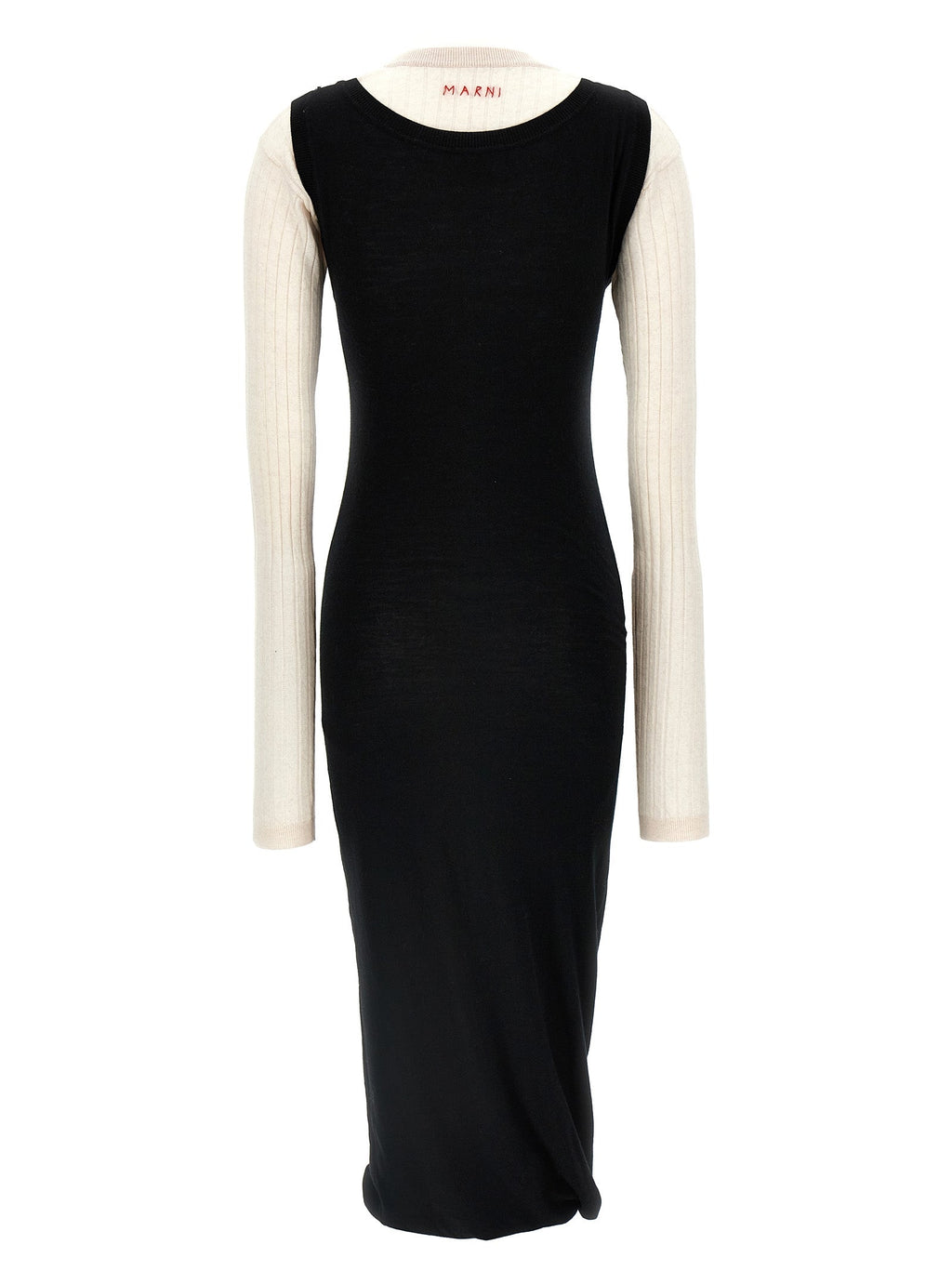 Marni Bicolor Wool Midi Dress