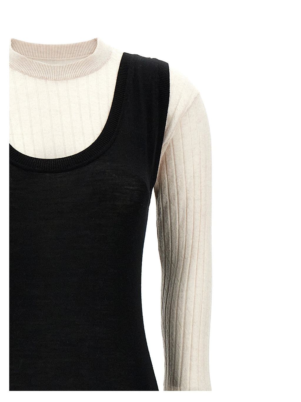Marni Bicolor Wool Midi Dress