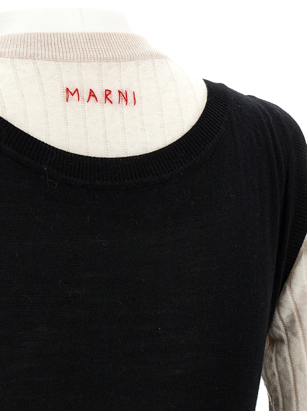 Marni Bicolor Wool Midi Dress