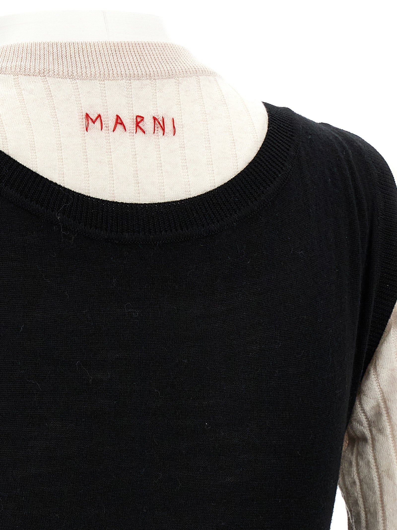 Marni Bicolor Wool Midi Dress