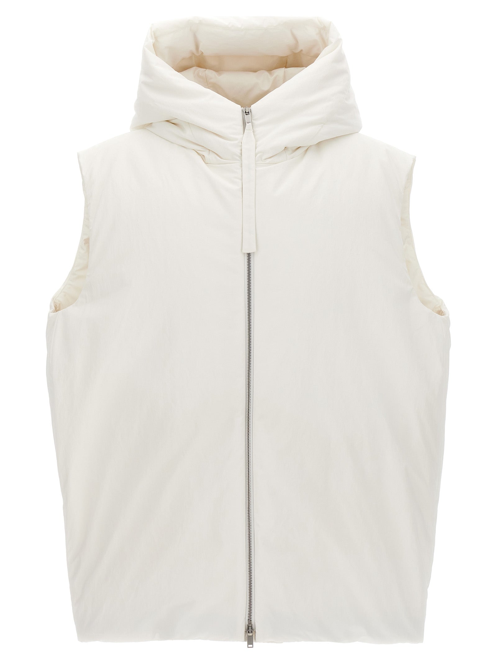 Jil Sander White Polyester Sleeveless Jacket