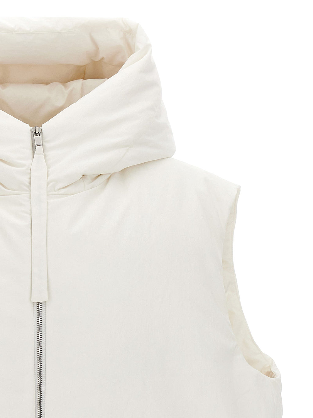 Jil Sander White Polyester Sleeveless Jacket
