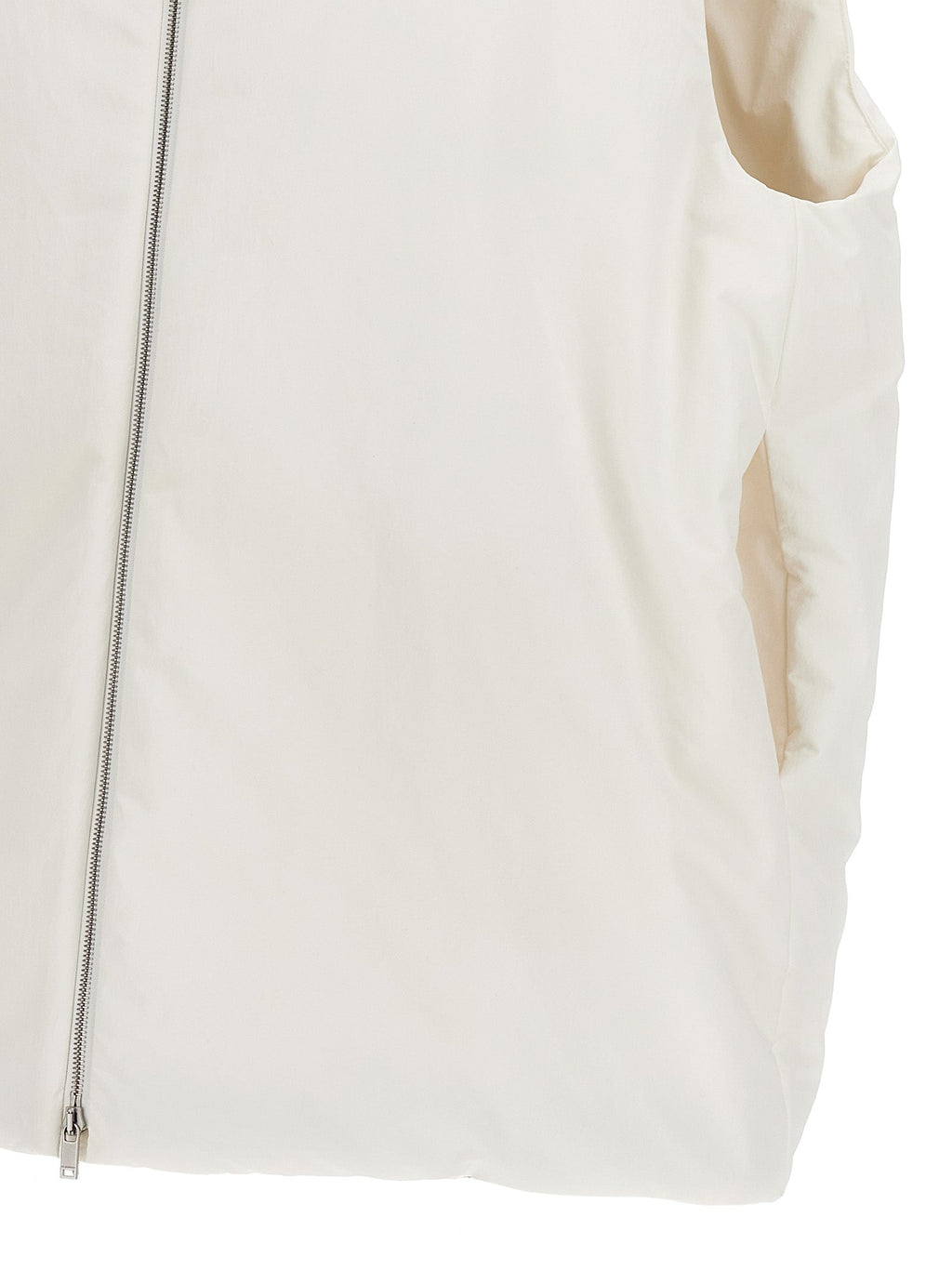 Jil Sander White Polyester Sleeveless Jacket
