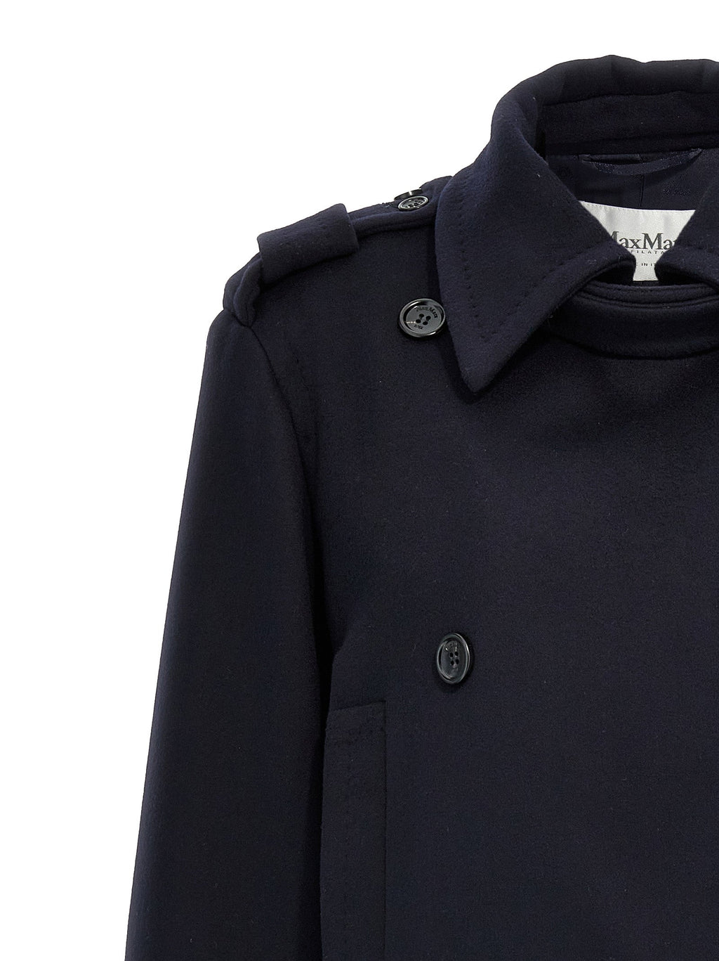 Max Mara Blue Virgin Wool Coat