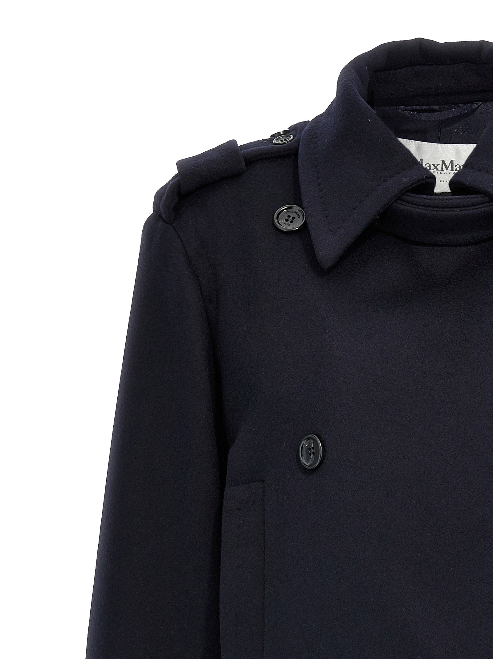 Max Mara Blue Virgin Wool Coat