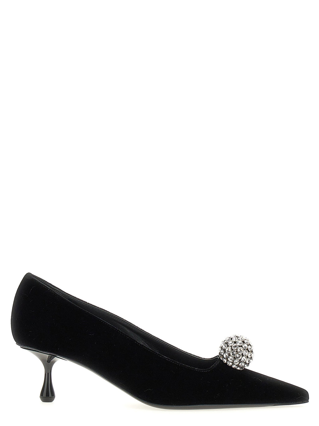 Jimmy Choo Black Textile Mid Heel Pumps