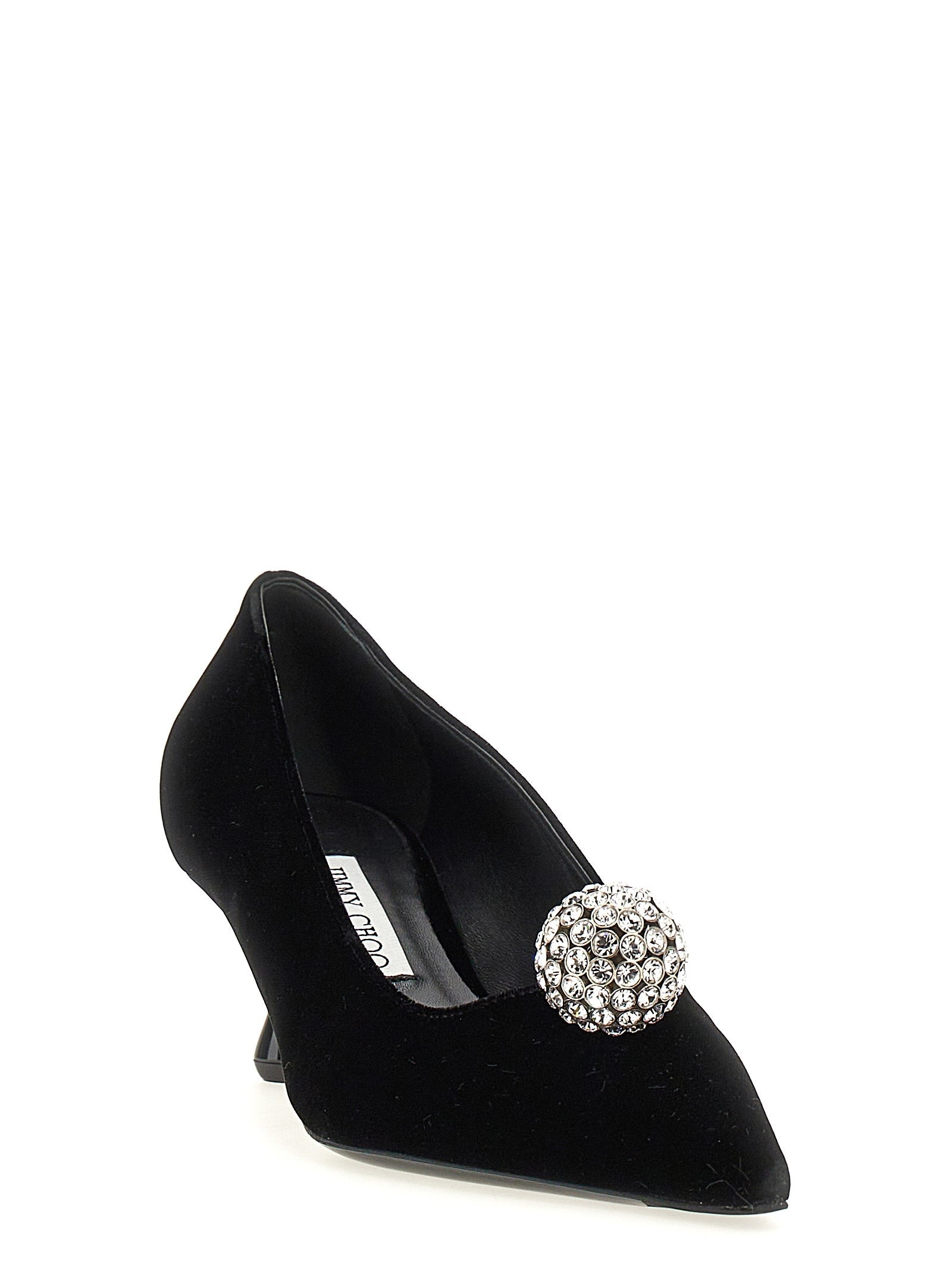 Jimmy Choo Black Textile Mid Heel Pumps