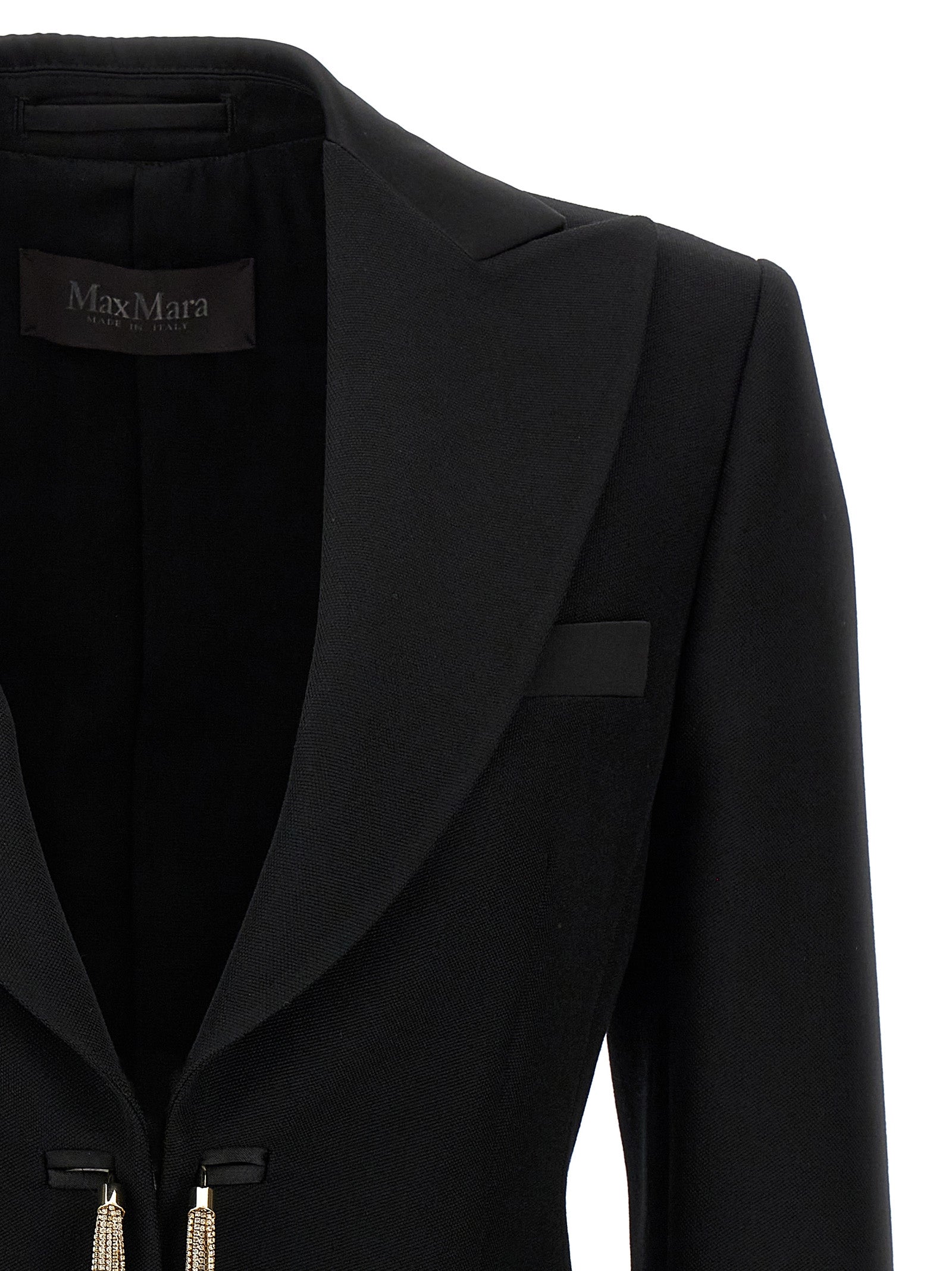 Max Mara Black Virgin Wool Blazer