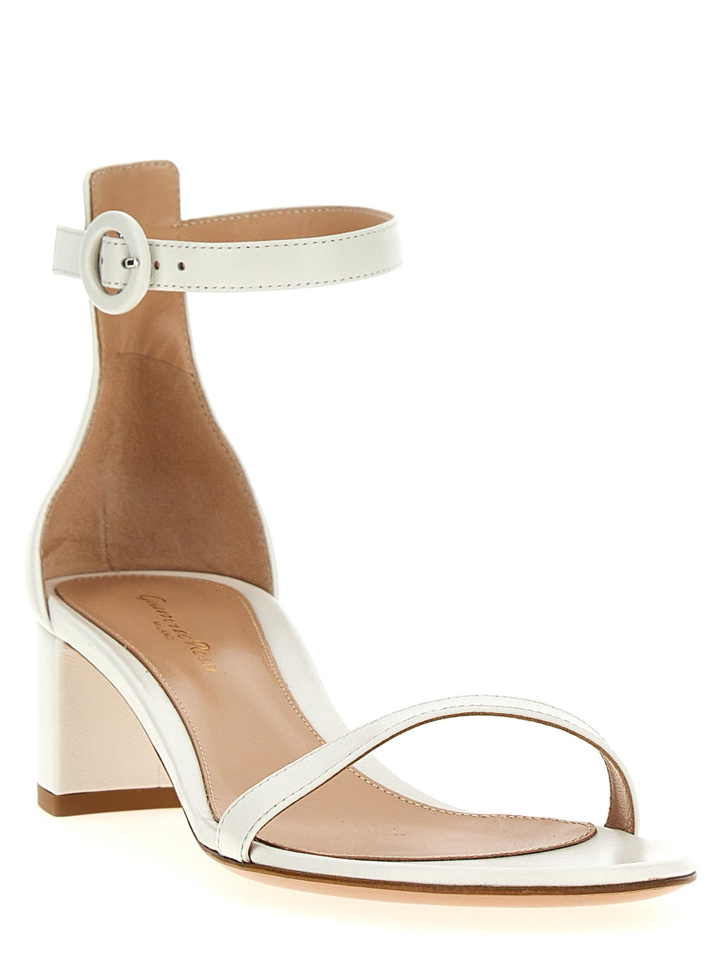 Gianvito Rossi White Leather Flat Sandals
