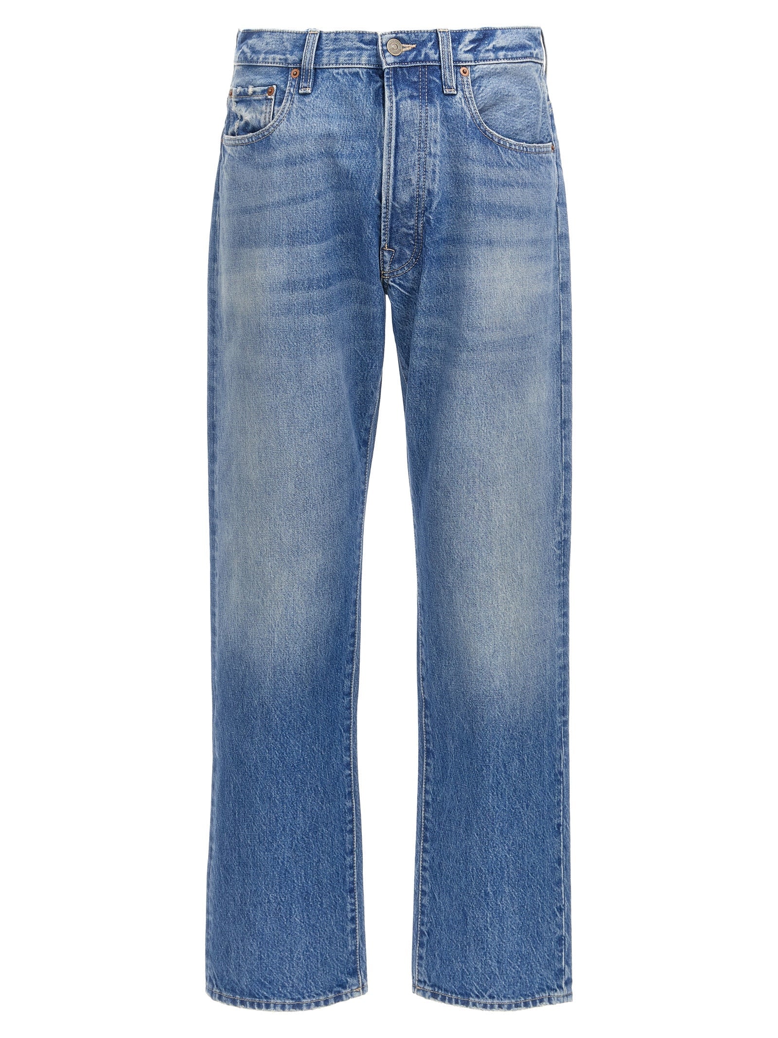 Valentino Garavani Blue Cotton Straight-Leg Jeans