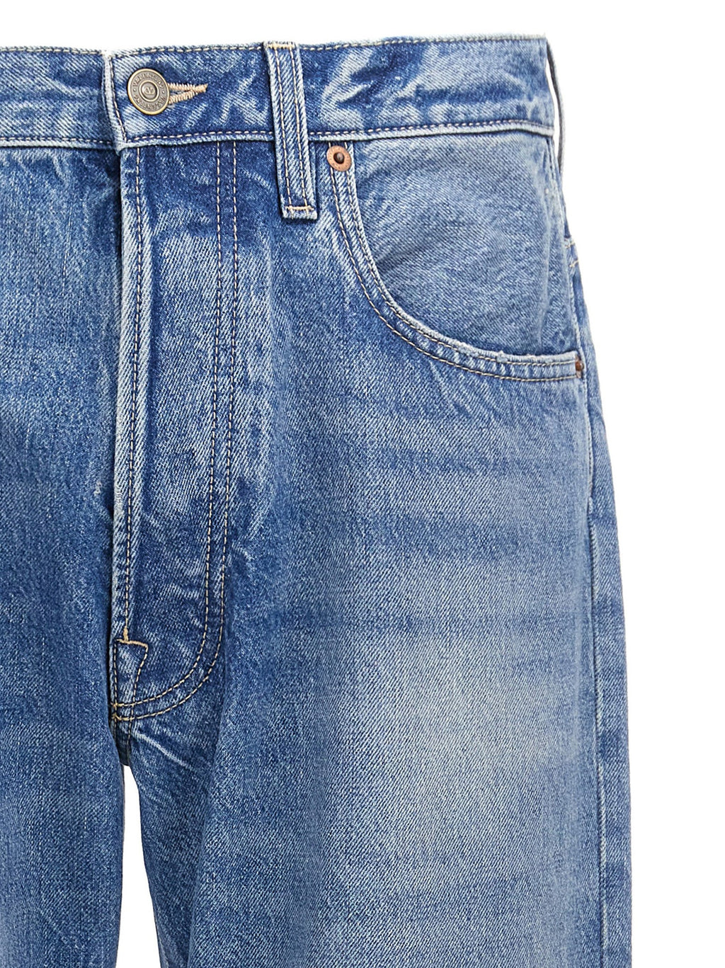 Valentino Garavani Blue Cotton Straight-Leg Jeans