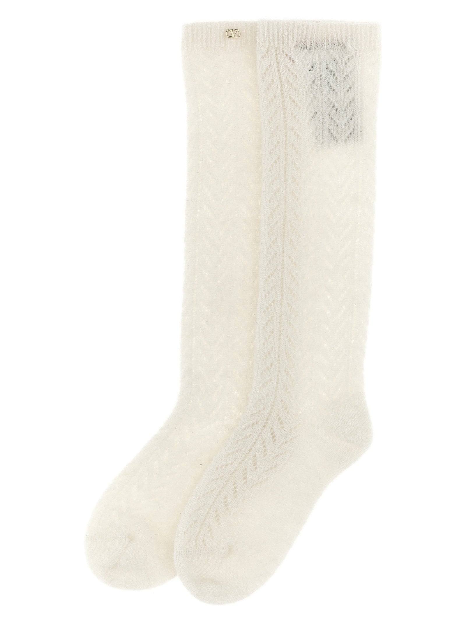Valentino Garavani White Wool Socks