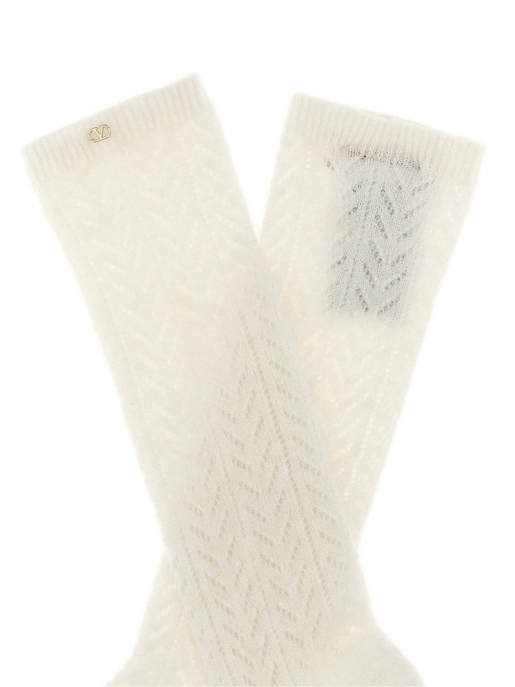 Valentino Garavani White Wool Socks