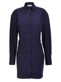 The Attico Blue Cotton Short Dress