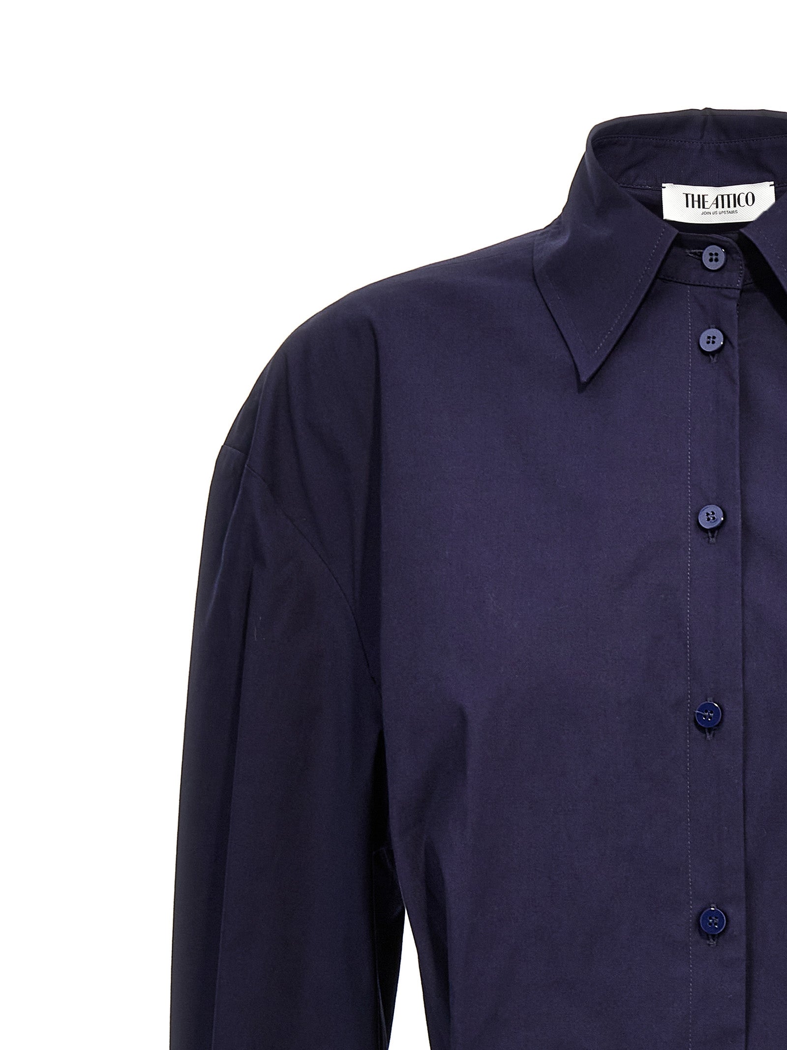 The Attico Blue Cotton Short Dress