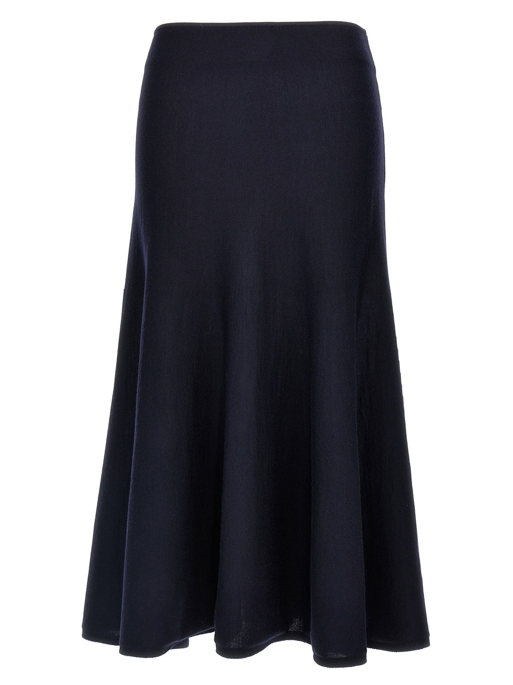 Khaite Blue Wool Midi Skirt