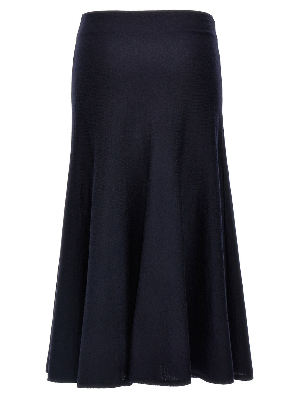 Khaite Blue Wool Midi Skirt