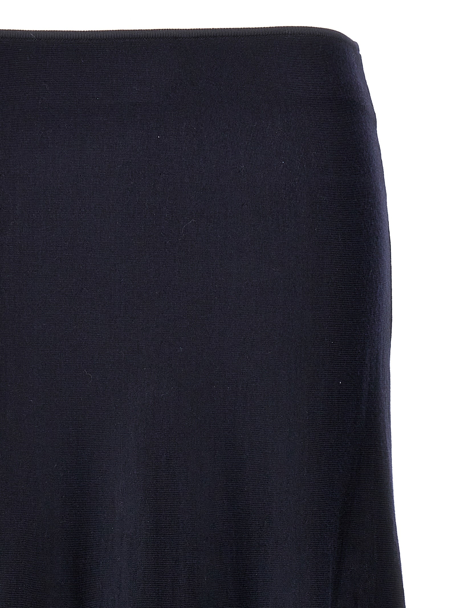 Khaite Blue Wool Midi Skirt