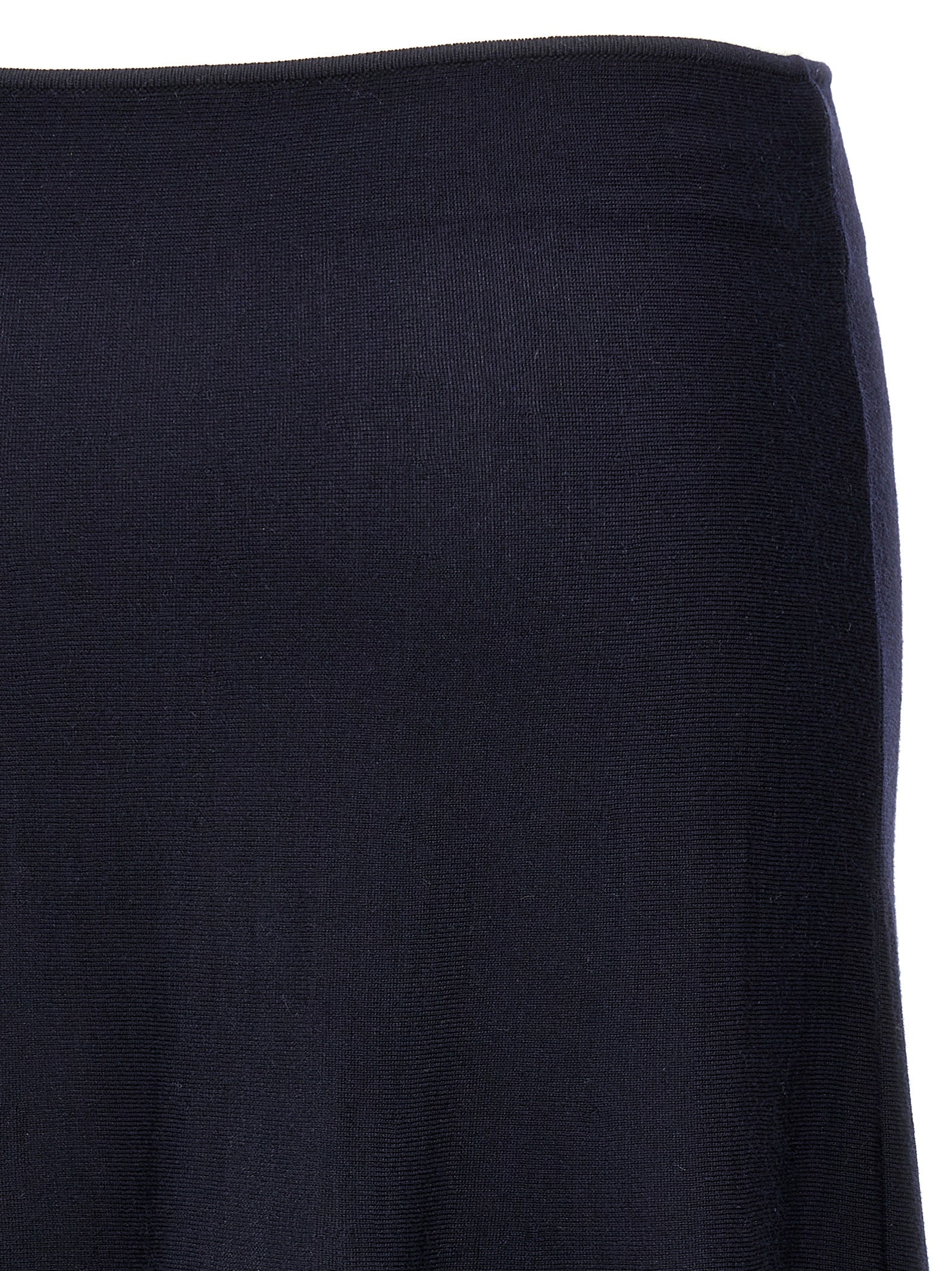 Khaite Blue Wool Midi Skirt
