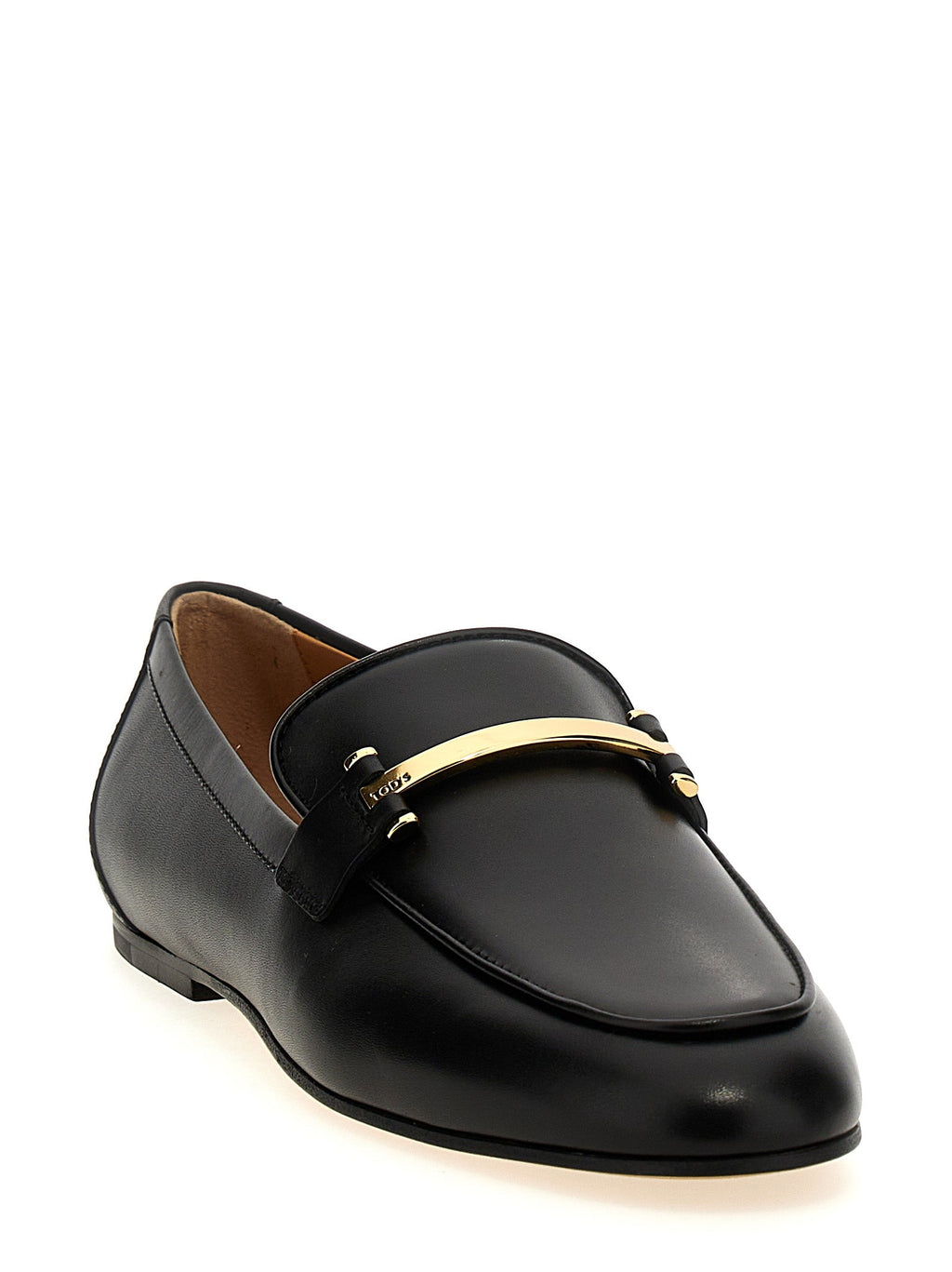 Tod's Black Calfskin Slip-On Loafers
