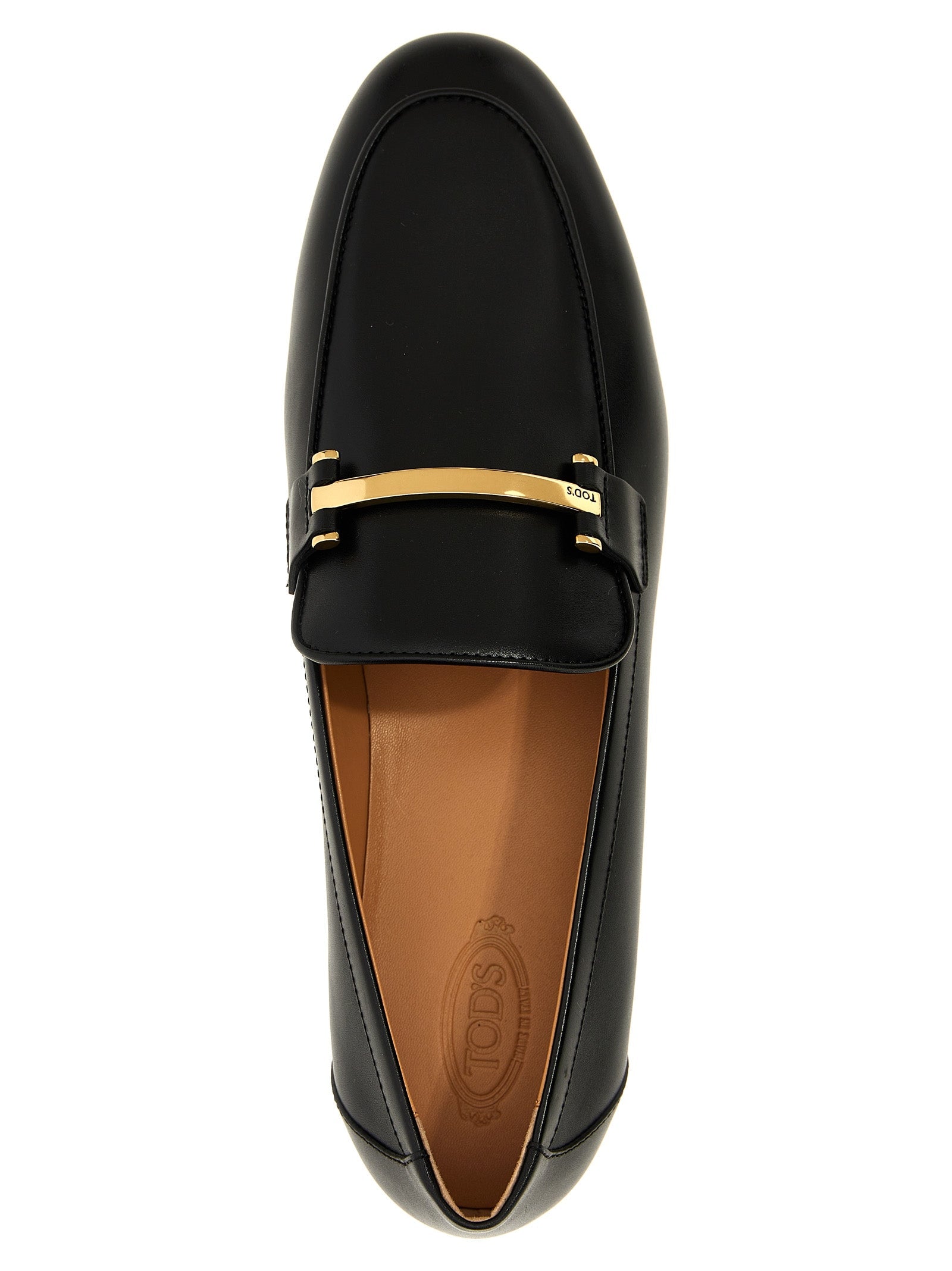 Tod's Black Calfskin Slip-On Loafers