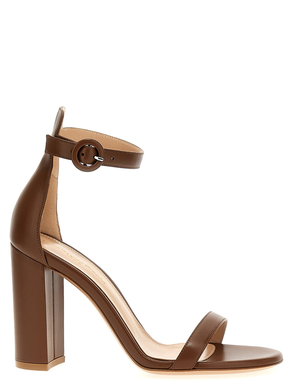 Gianvito Rossi Brown Goatskin Stiletto Heel Sandals