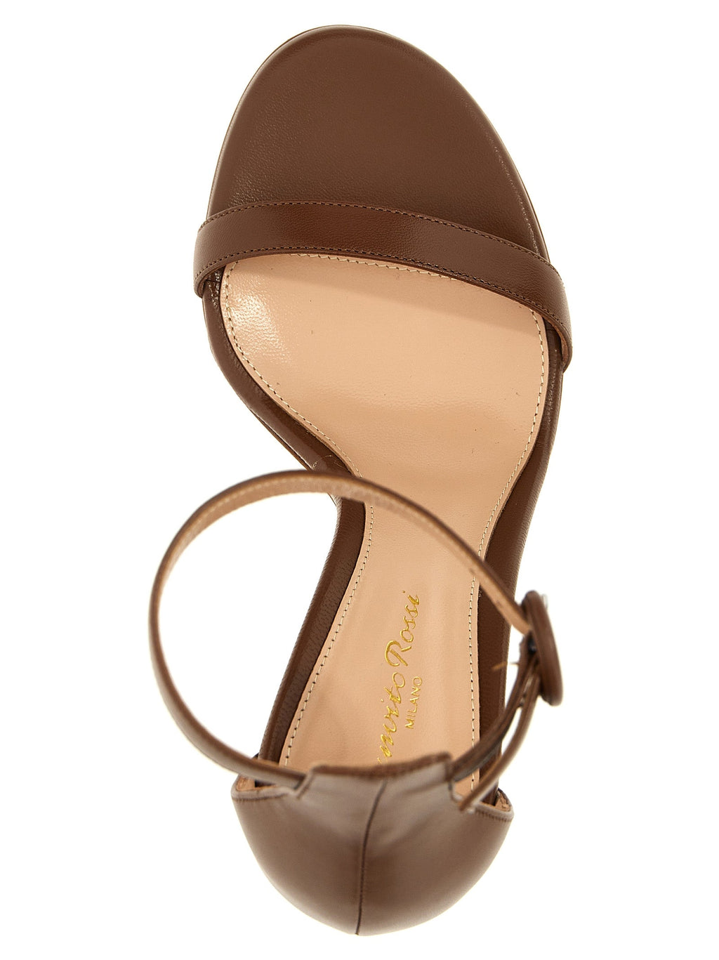 Gianvito Rossi Brown Goatskin Stiletto Heel Sandals