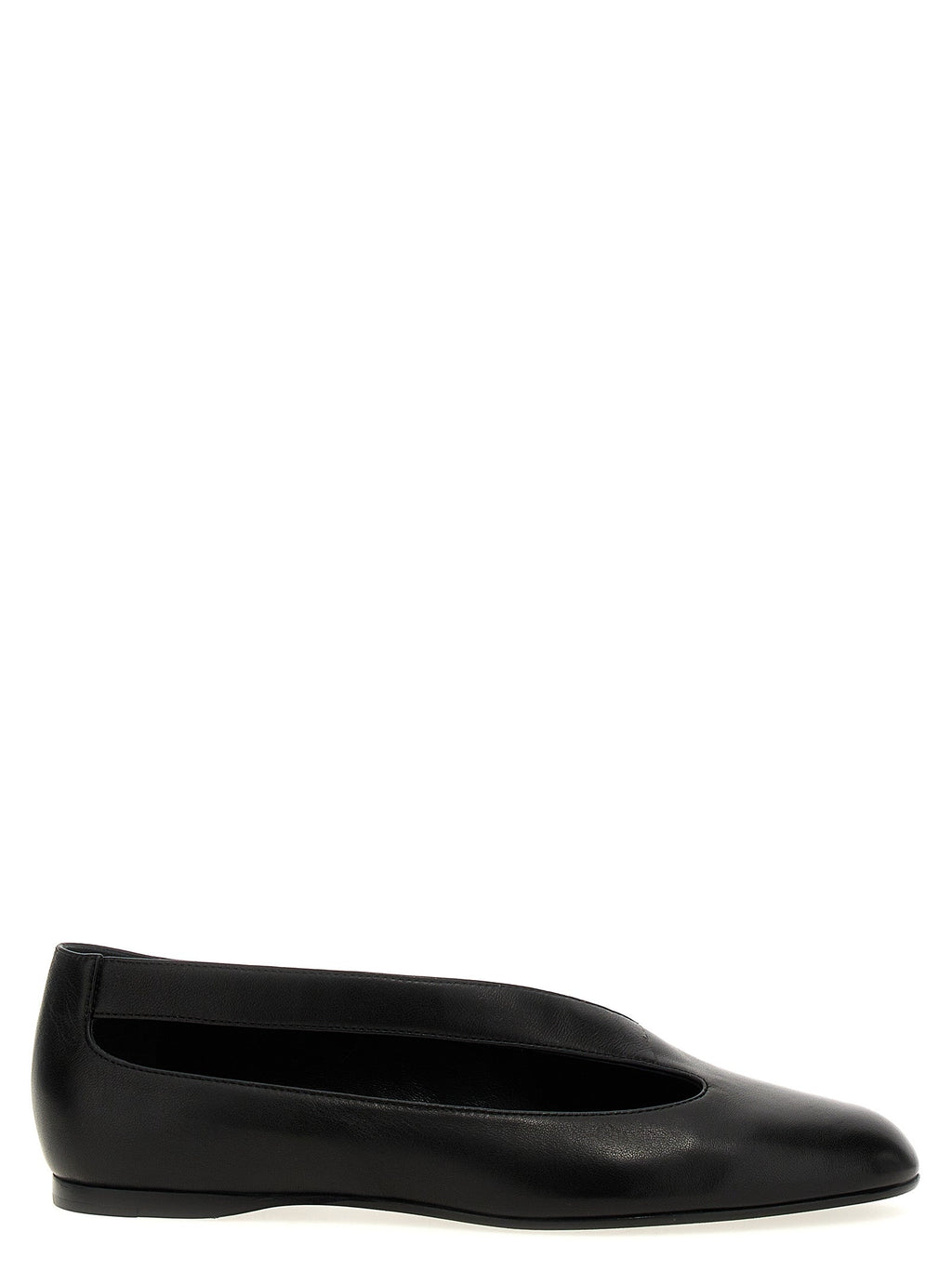 Khaite Black Lamb Leather Ballet Flats