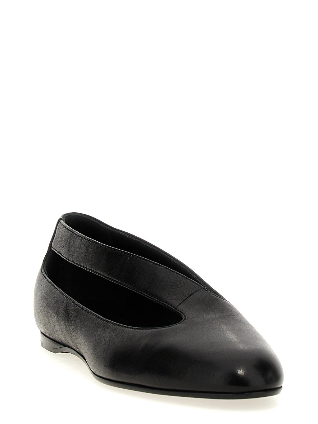 Khaite Black Lamb Leather Ballet Flats