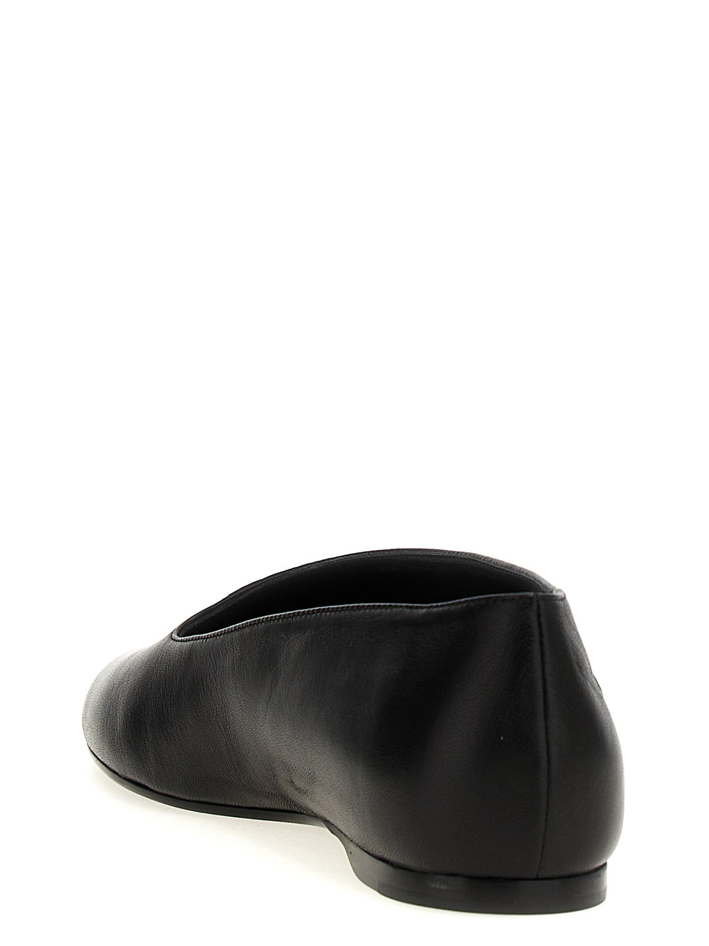 Khaite Black Lamb Leather Ballet Flats