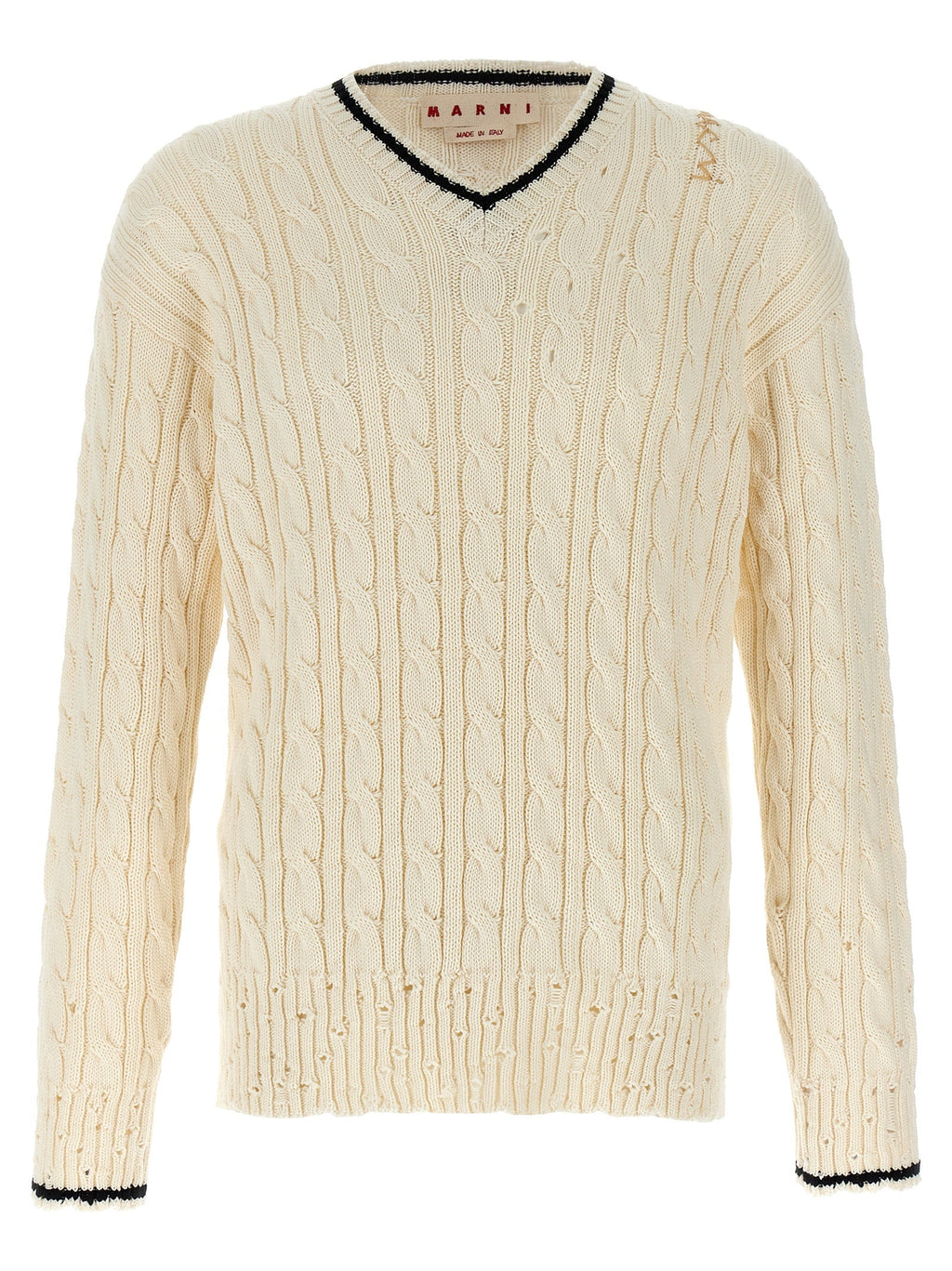 Marni White Cotton Cardigan