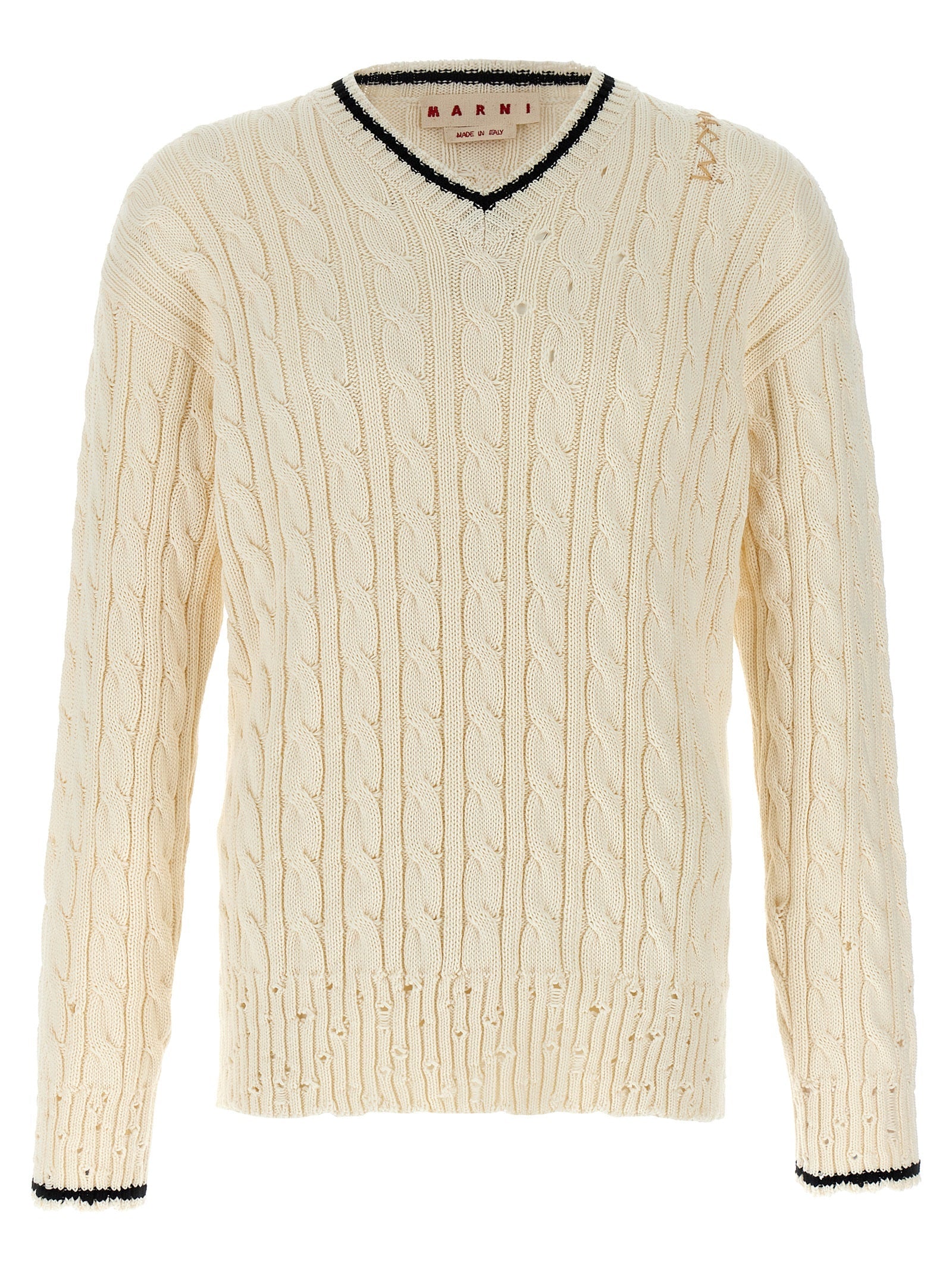 Marni White Cotton Cardigan