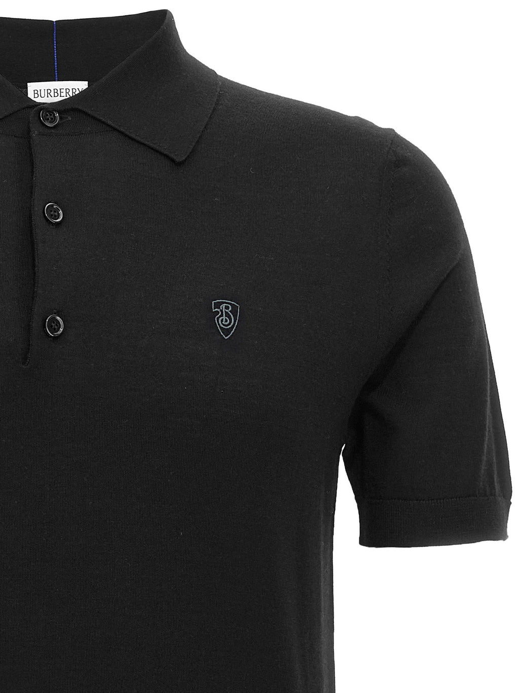 Burberry Black Wool Polo Shirt
