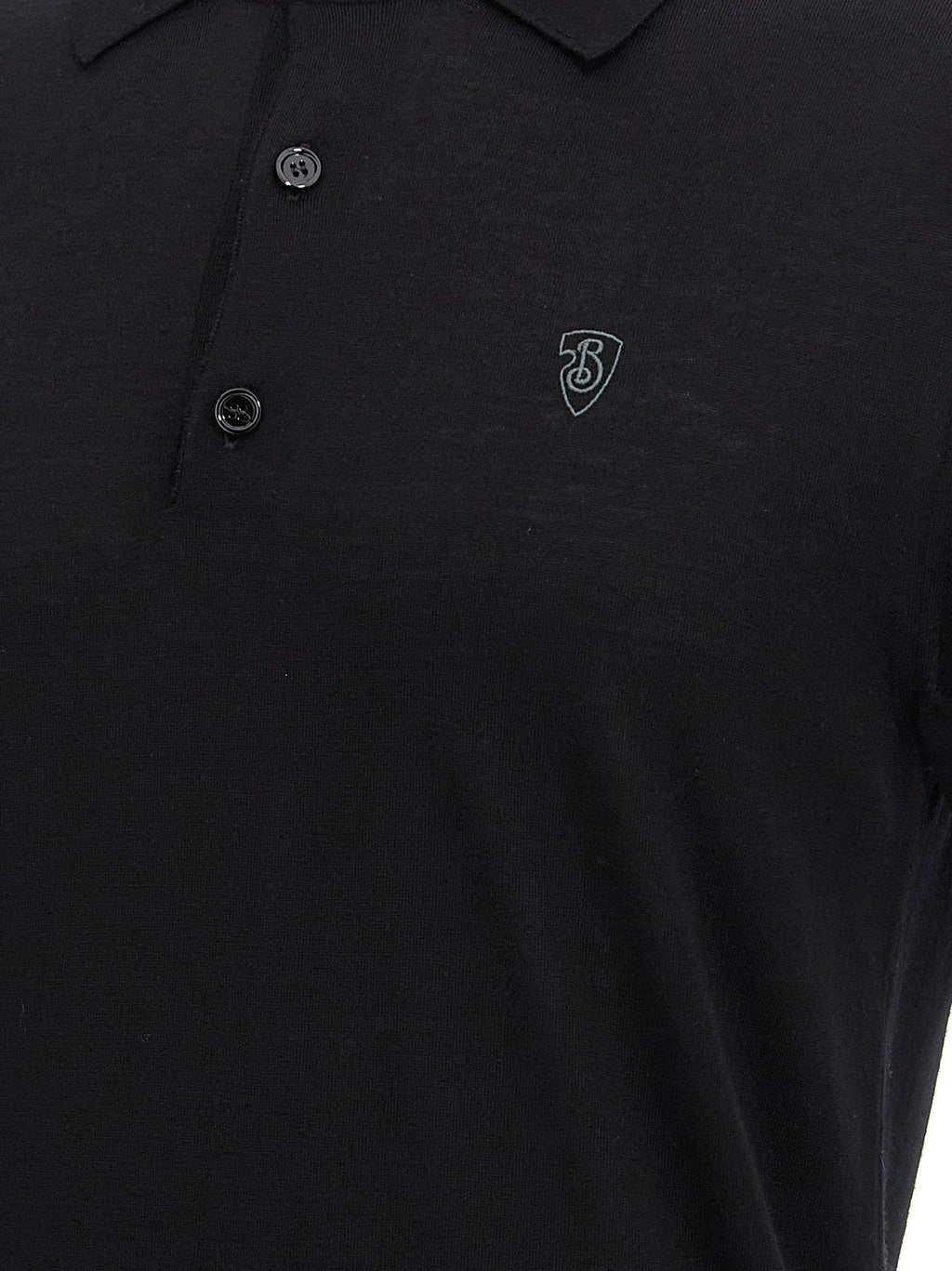 Burberry Black Wool Polo Shirt