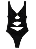 Elisabetta Franchi Black Polyamide One-Piece Swimsuit