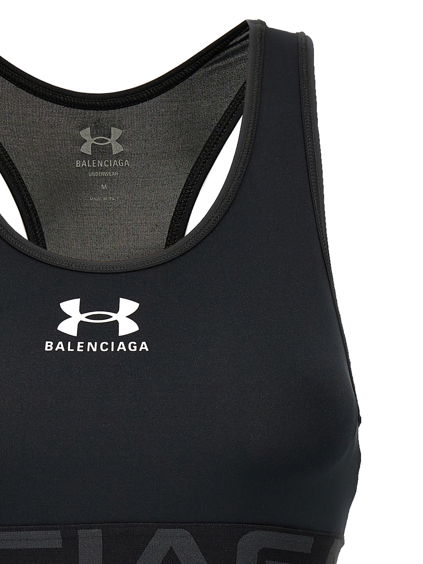 Balenciaga Black Polyester Sport Bra