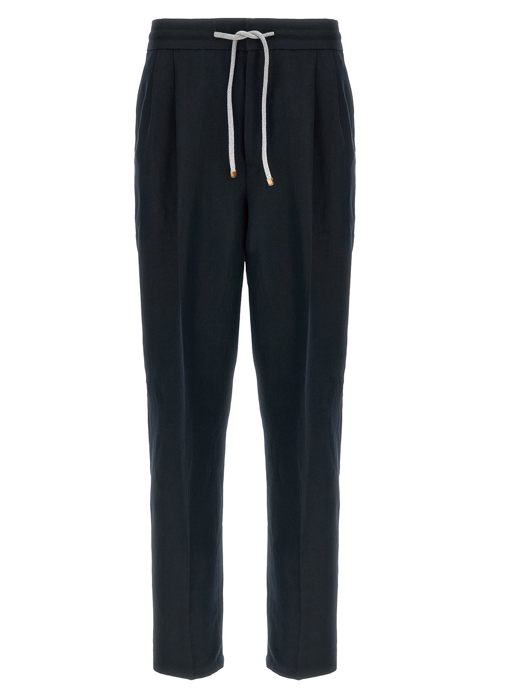 Brunello Cucinelli Blue Linen Casual Pants