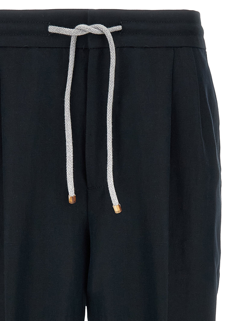 Brunello Cucinelli Blue Linen Casual Pants