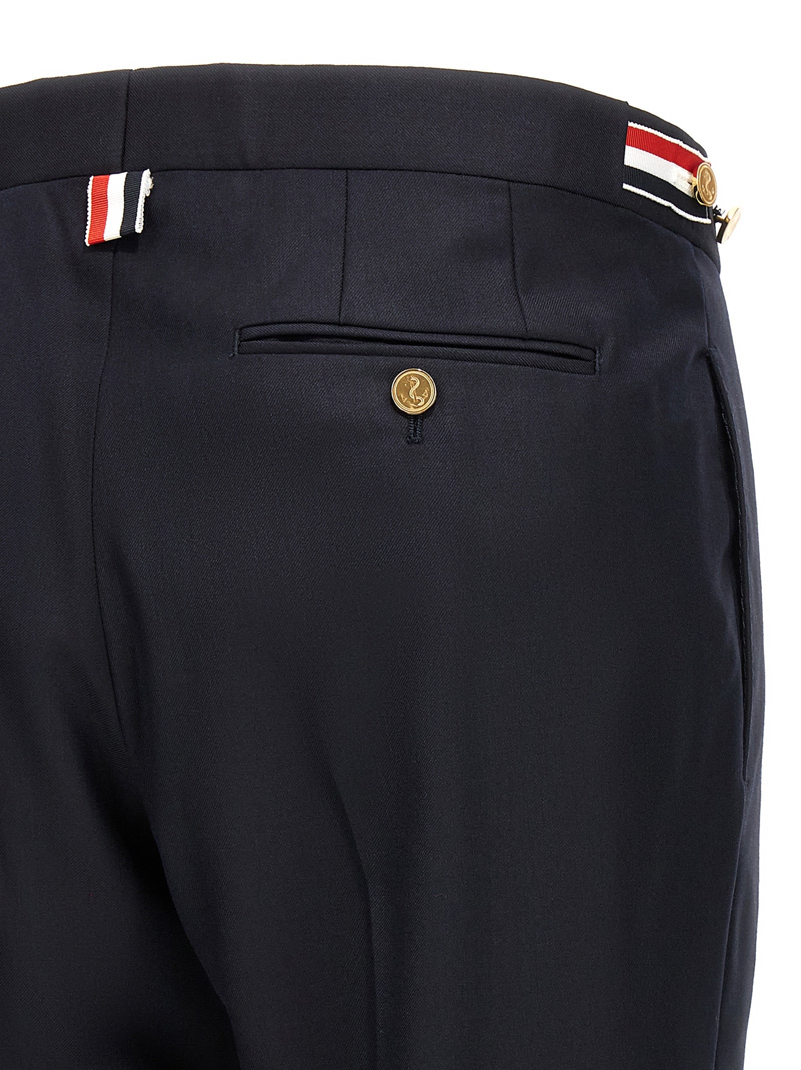 Thom Browne Blue Wool Casual Pants