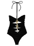 Elisabetta Franchi Black Polyamide One-Piece Swimsuit
