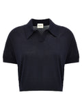 Khaite Blue Wool Shortsleeve Shirt
