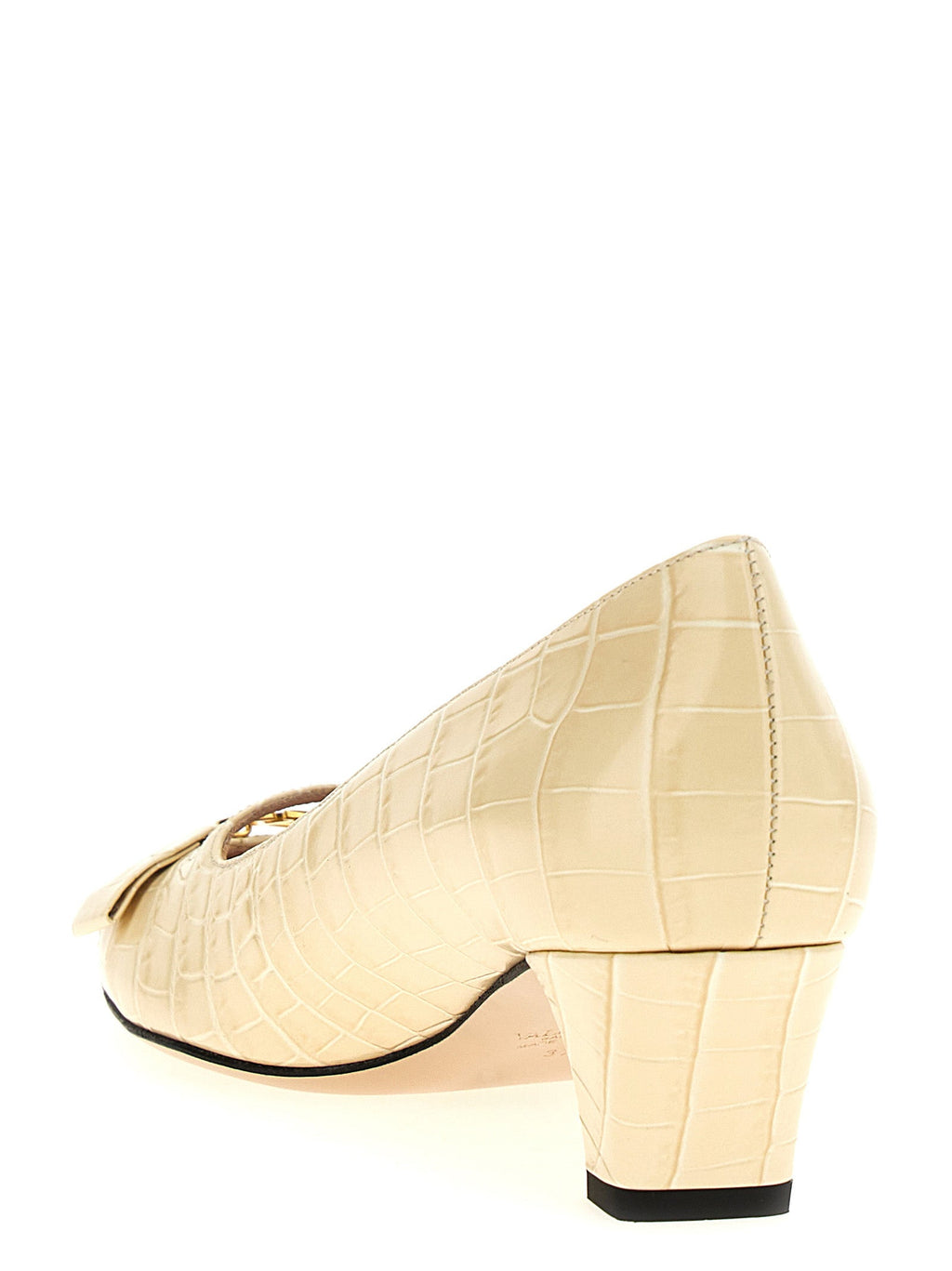 Valentino Garavani White Calfskin Mid Heel Pumps