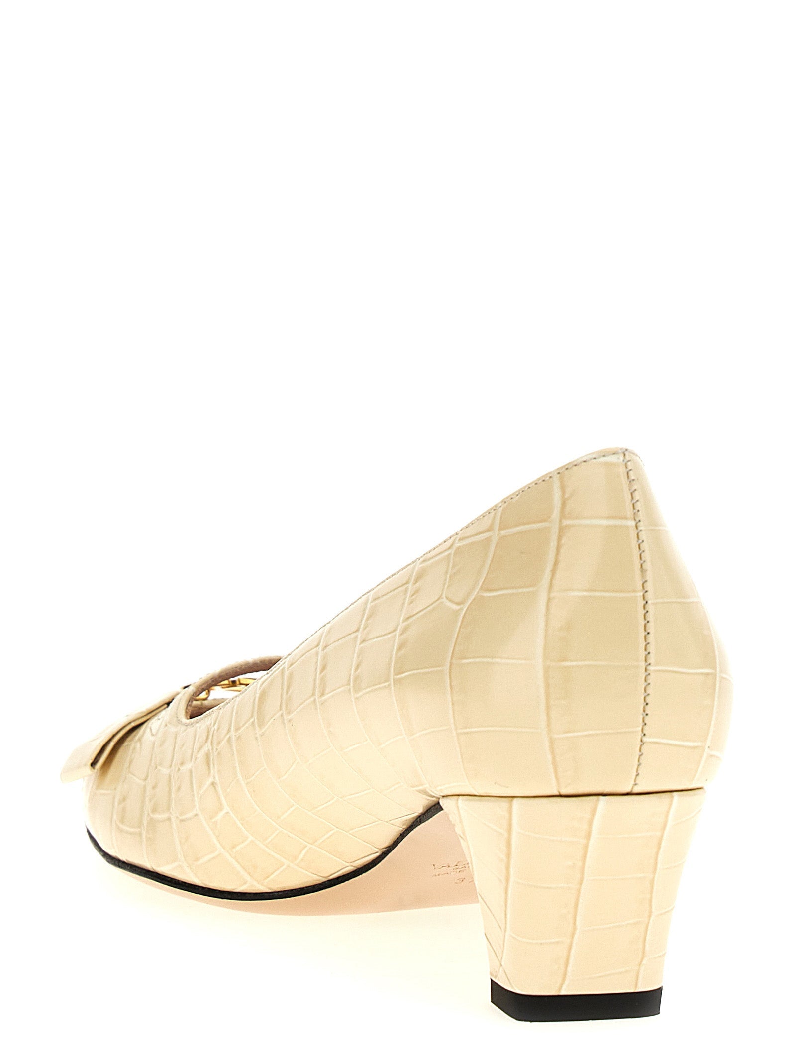 Valentino Garavani White Calfskin Mid Heel Pumps