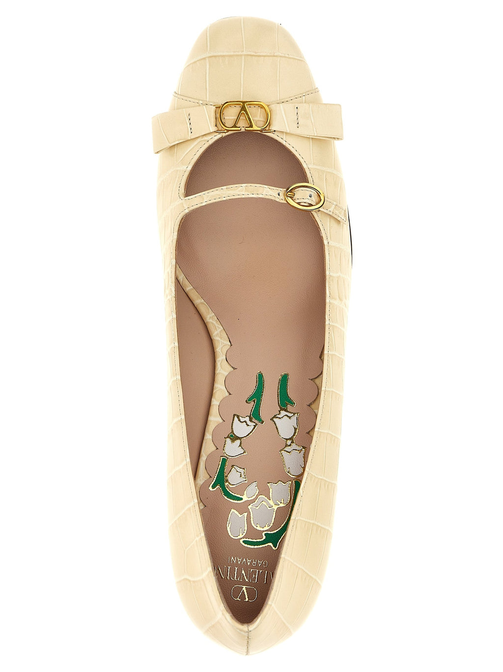 Valentino Garavani White Calfskin Mid Heel Pumps