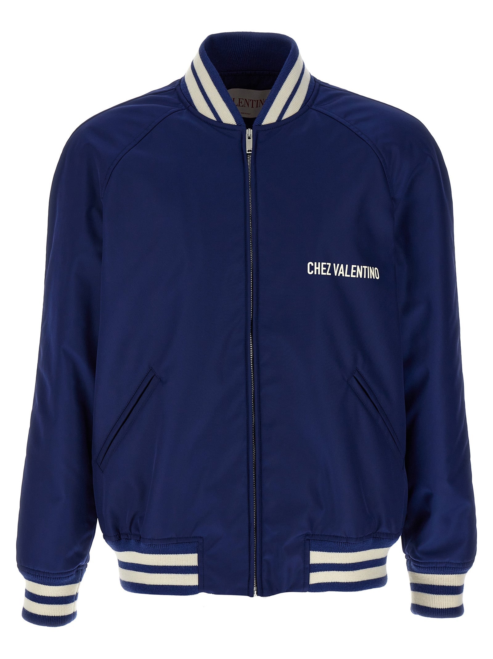 Valentino Garavani Blue Polyamide Bomber