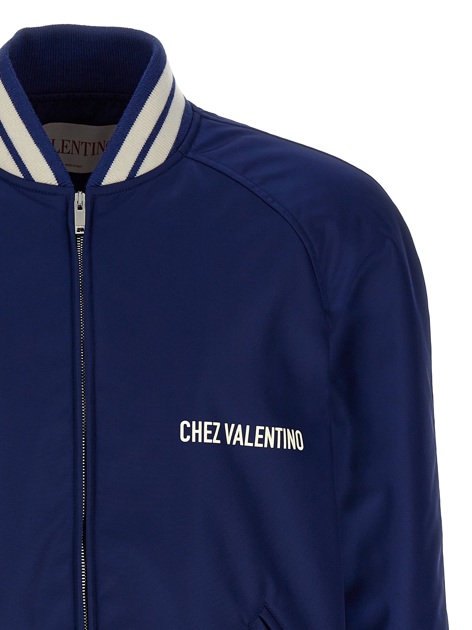 Valentino Garavani Blue Polyamide Bomber